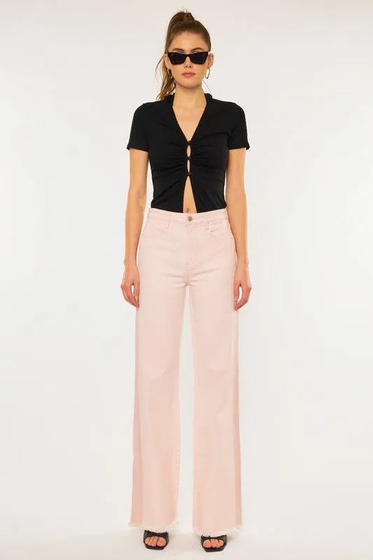 KanCan - 90's Pink High Rise Flair Jeans