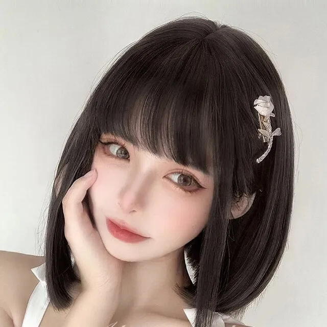 Kawaii Lolita Black Short Bob Wig
