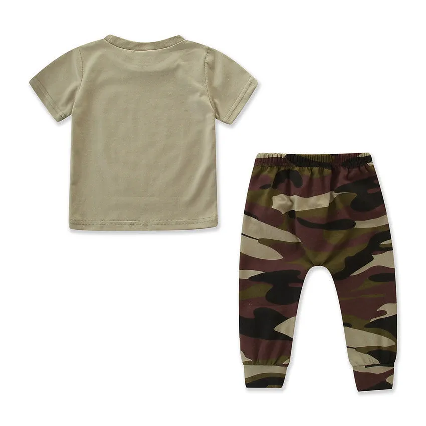 Kids' Suit Summer Men's Clothing Independence Day Flag Camouflage Suit