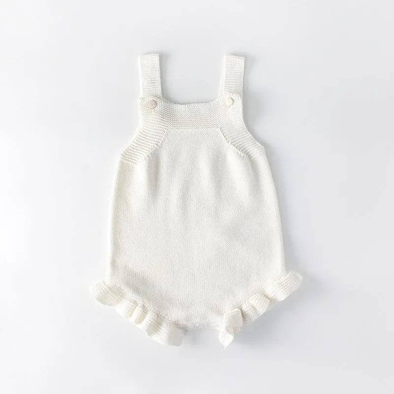 Knitted Sleeveless Romper with Cardigan