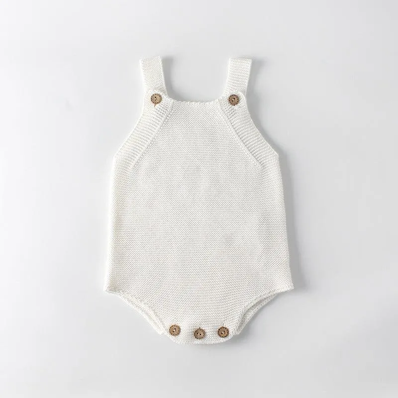 Knitted Sleeveless Romper with Cardigan