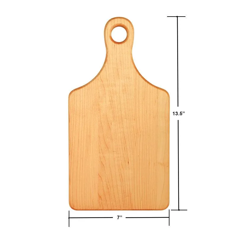 Laser Engraved Cut It Out Cutting Board (Rectangle or Paddle Shaped Options)