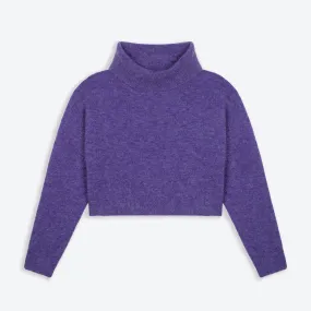 Lowie Purple Alpaca Cropped Roll Neck