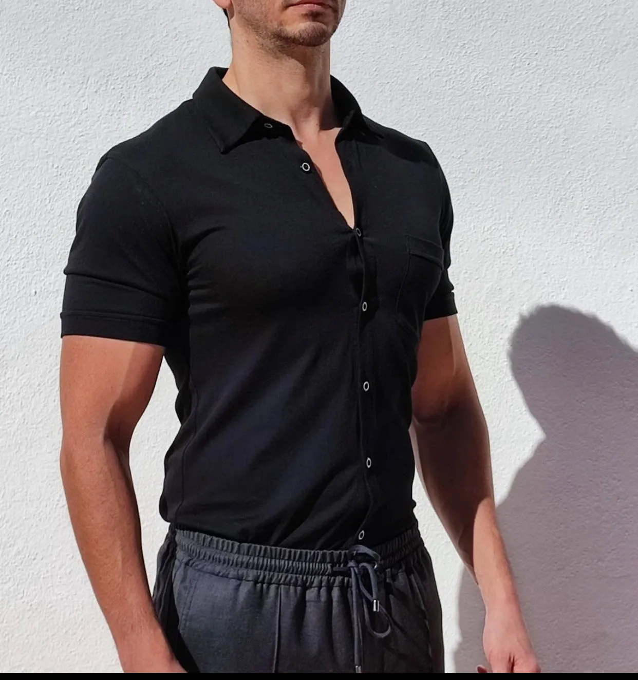 “Lucky” Linen Blend Muscle Fit Shirt