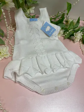 Mac Ilusion Knitted Romper 8038 White 1 month