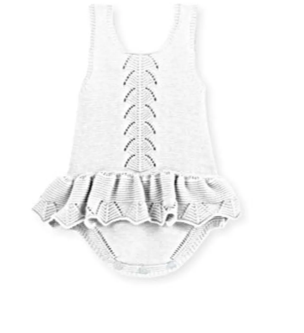 Mac Ilusion Knitted Romper 8038 White 1 month