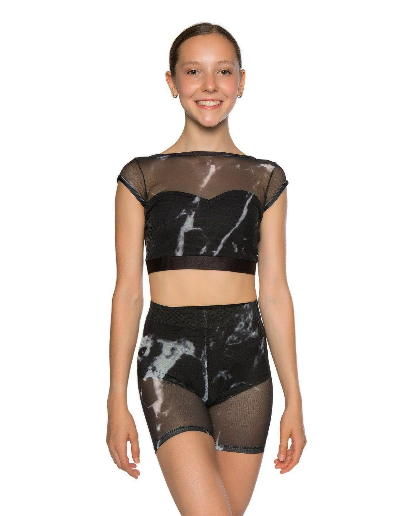 Marbled Mesh Bike Short