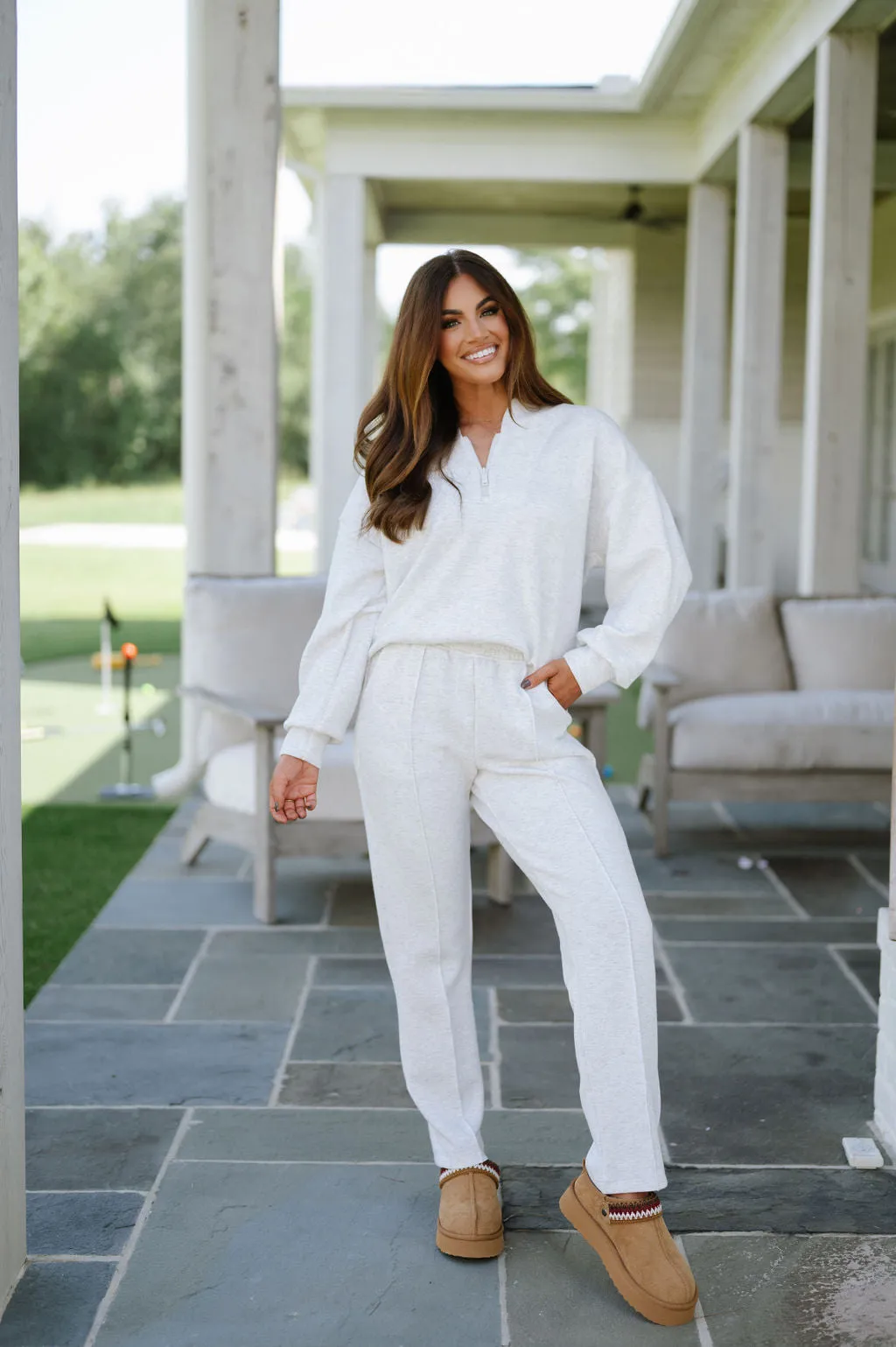 Heather Grey Marlee Pants Set - Comfort Fit