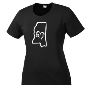 Mississippi State With Pickleball Love | Women’s Short Sleeve Crewneck Athletic Shirts | 100% Polyester