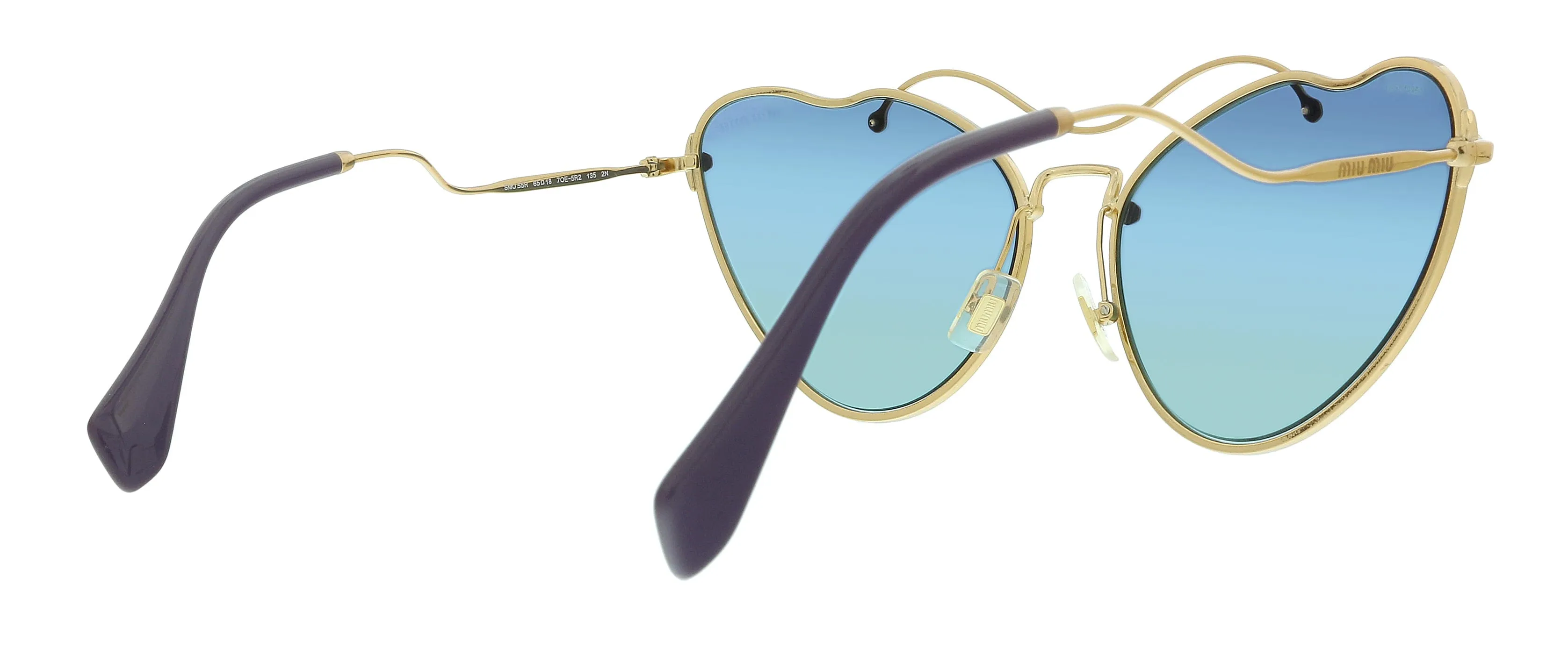 Miu Miu 0MU 55RS 7OE5R2 Gold Irregular Sunglasses