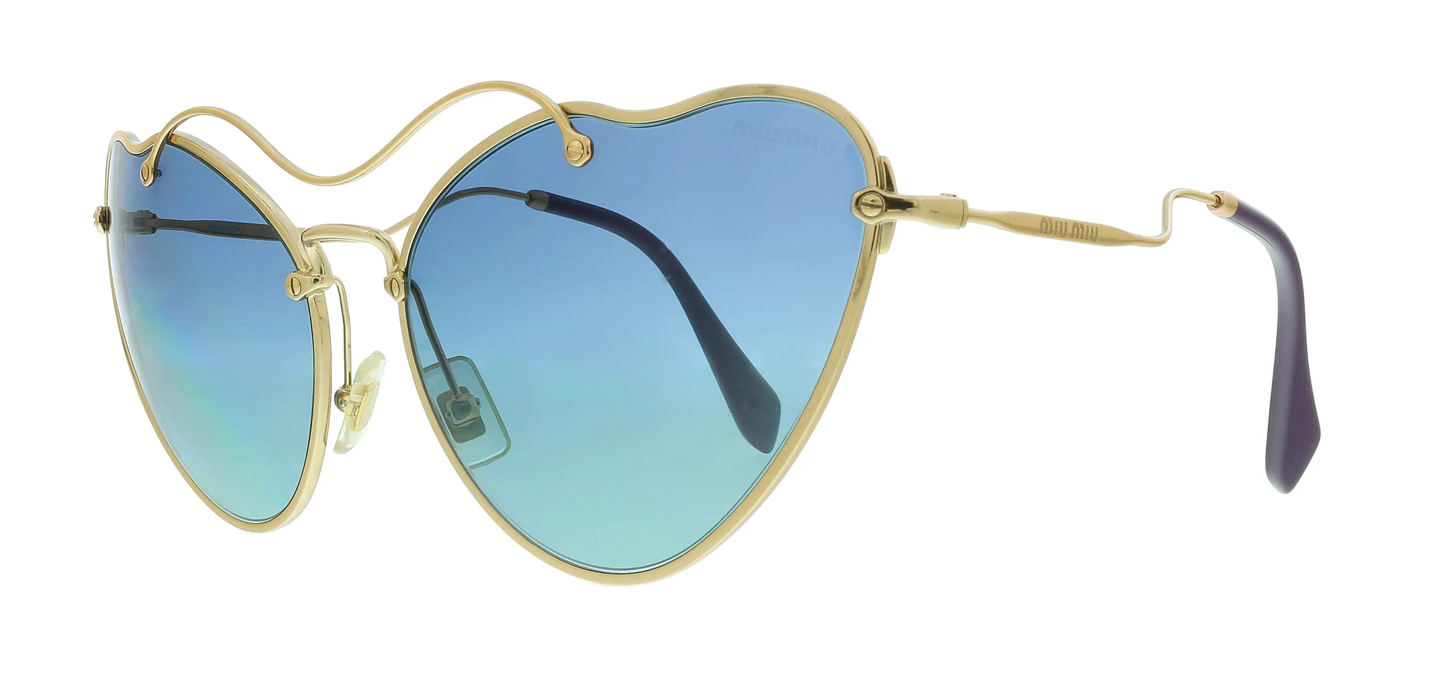 Miu Miu 0MU 55RS 7OE5R2 Gold Irregular Sunglasses