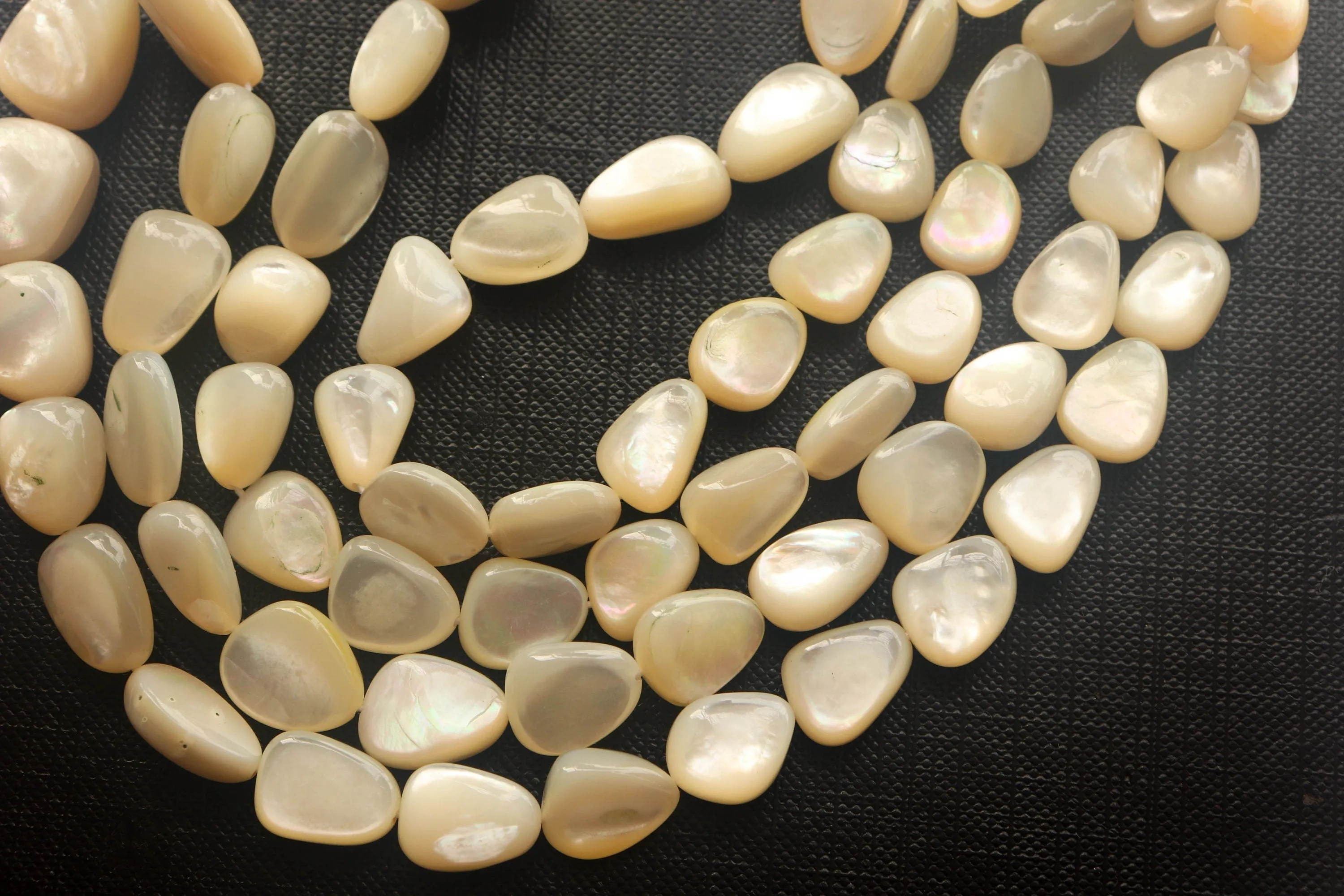 Mother of Pearl Nuggets | Irregular pearl | 8x11mm to 12x16mm | 16 inch String | 33 Pieces | Beadsforyourjewelry