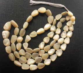 Mother of Pearl Nuggets | Irregular pearl | 8x11mm to 12x16mm | 16 inch String | 33 Pieces | Beadsforyourjewelry