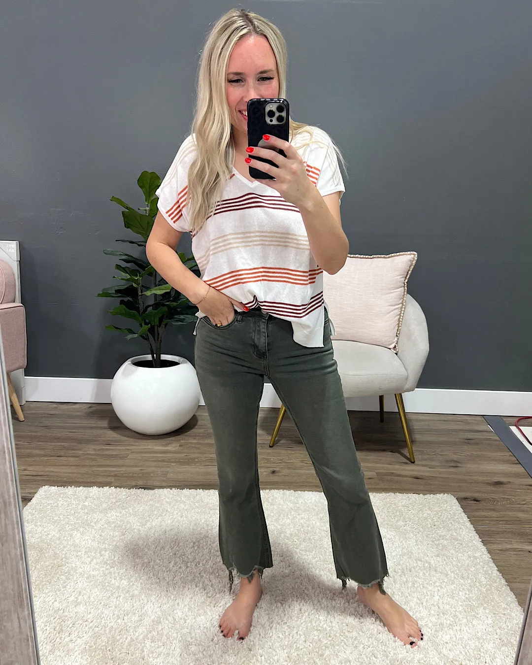 NEW! Vervet Deep Forest Crop Flare Jeans