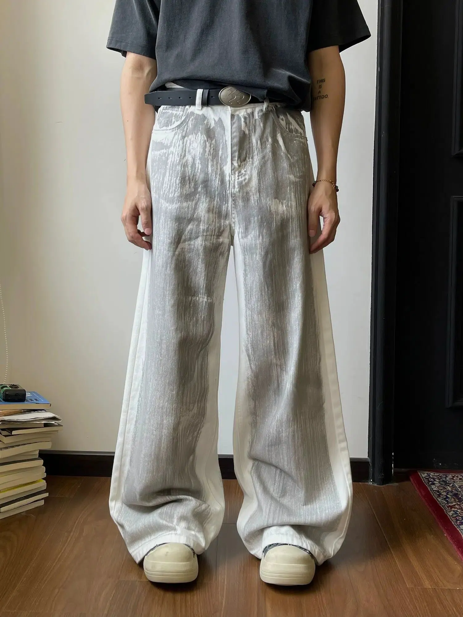 Nine Ink-Splashed Jeans