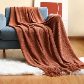Nordic Sofa Throw Blanket Knitted Tassel