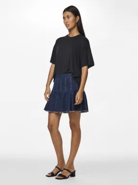 PCFABIA Short Skirt - Dark Blue Denim