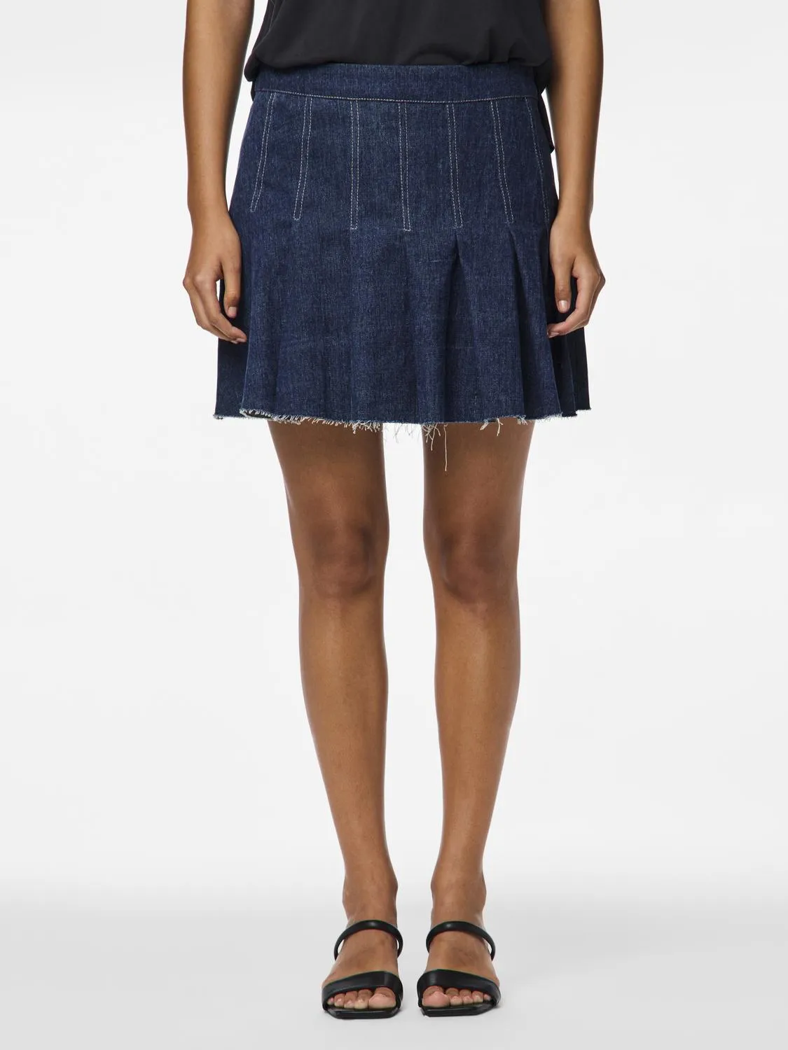 PCFABIA Short Skirt - Dark Blue Denim