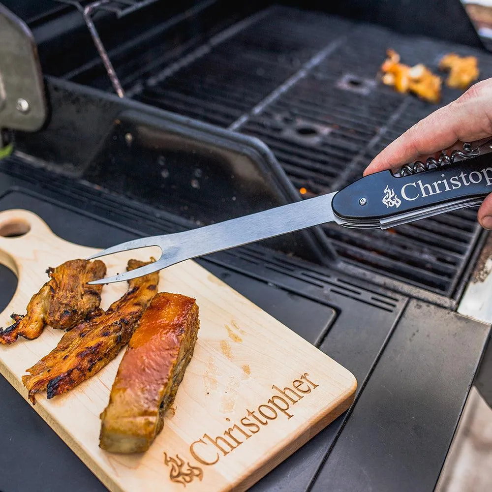 Personalized Laser Engraved Grill Master Cutting Board (Rectangle or Paddle Shaped Options)