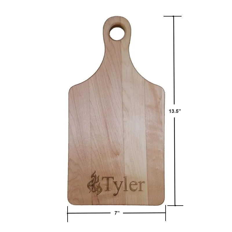 Personalized Laser Engraved Grill Master Cutting Board (Rectangle or Paddle Shaped Options)
