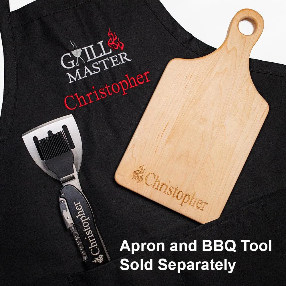 Personalized Laser Engraved Grill Master Cutting Board (Rectangle or Paddle Shaped Options)
