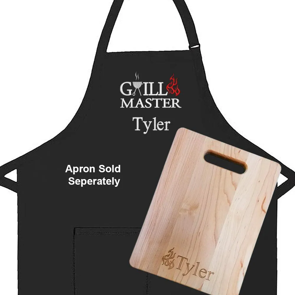 Personalized Laser Engraved Grill Master Cutting Board (Rectangle or Paddle Shaped Options)