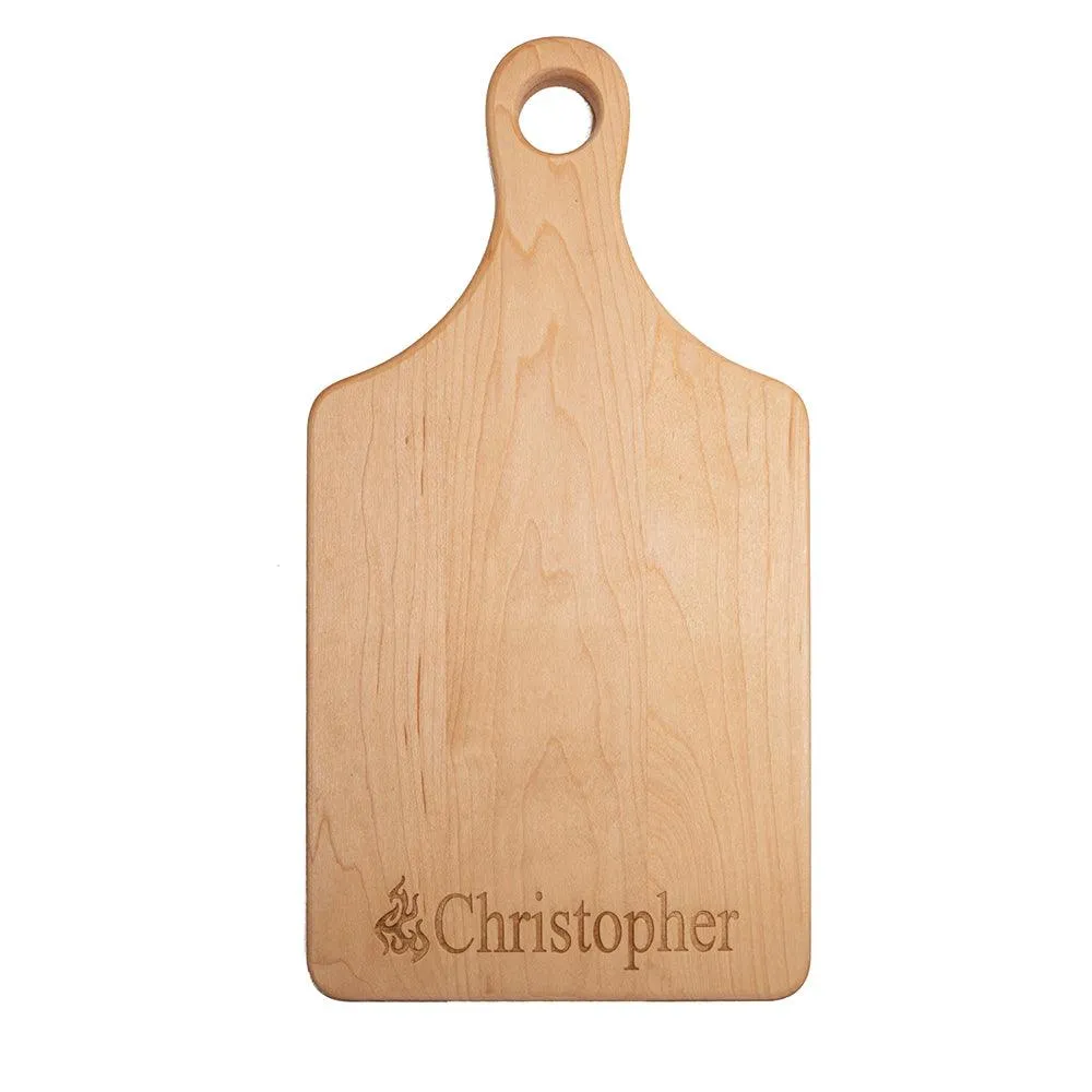 Personalized Laser Engraved Grill Master Cutting Board (Rectangle or Paddle Shaped Options)