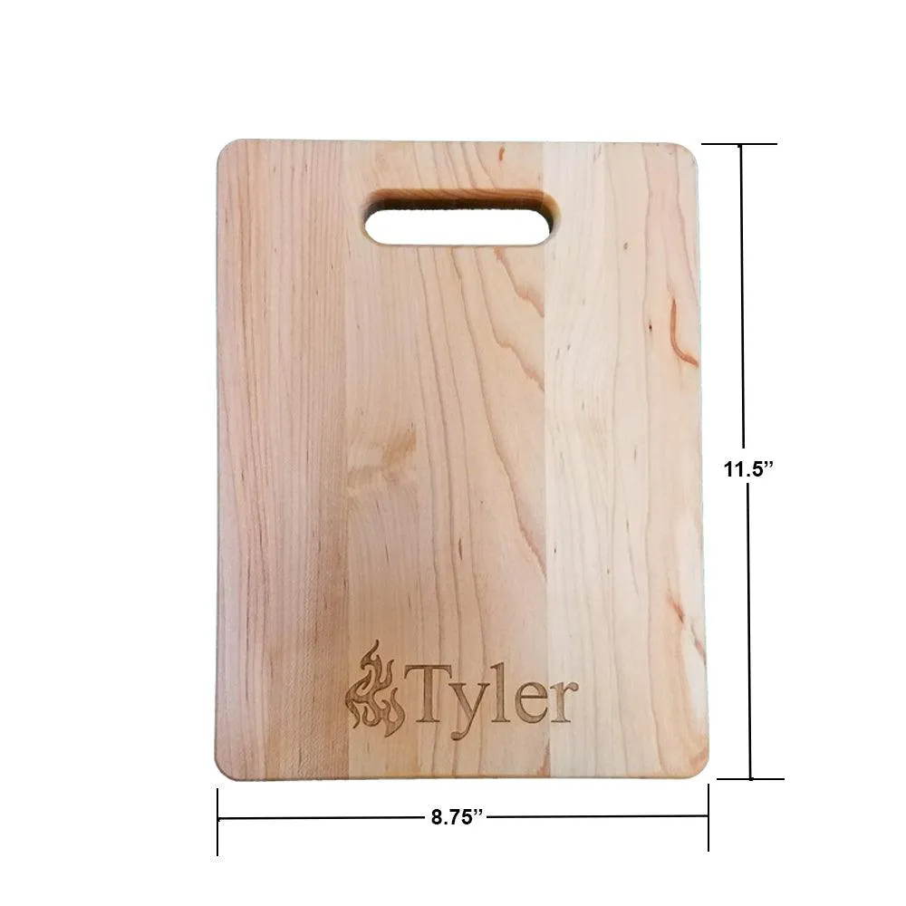 Personalized Laser Engraved Grill Master Cutting Board (Rectangle or Paddle Shaped Options)