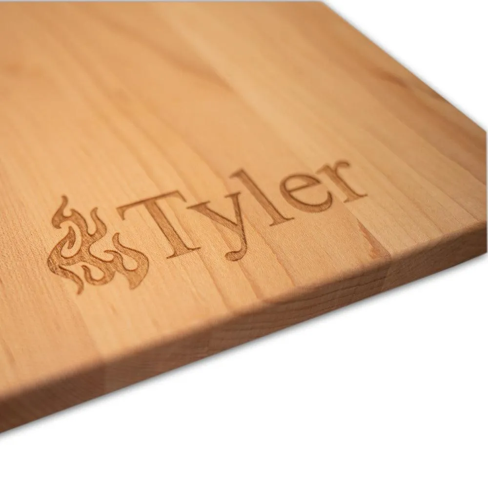 Personalized Laser Engraved Grill Master Cutting Board (Rectangle or Paddle Shaped Options)