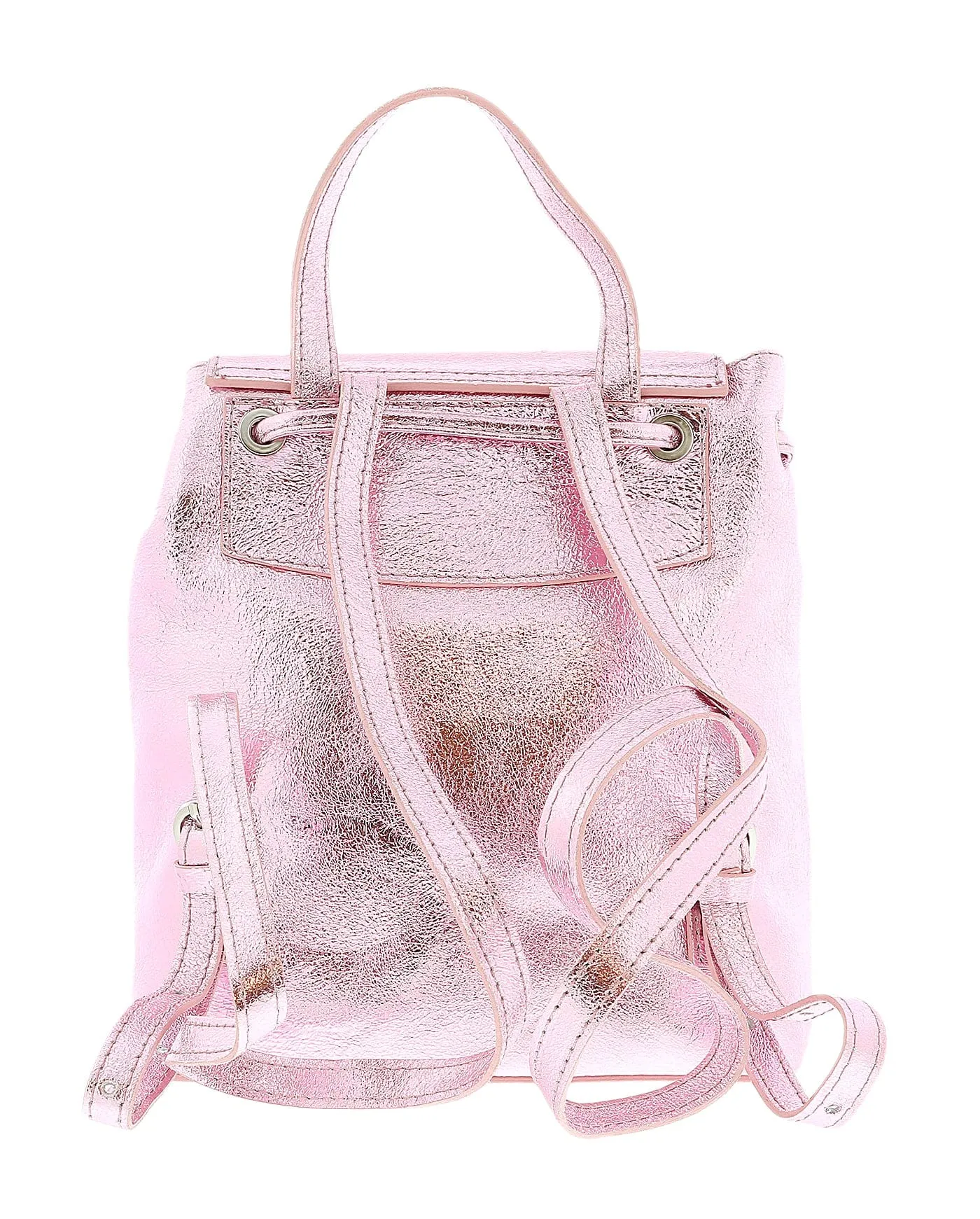 Pierre Cardin Pink Leather Metallic Star Studded Medium Fashion Backpack