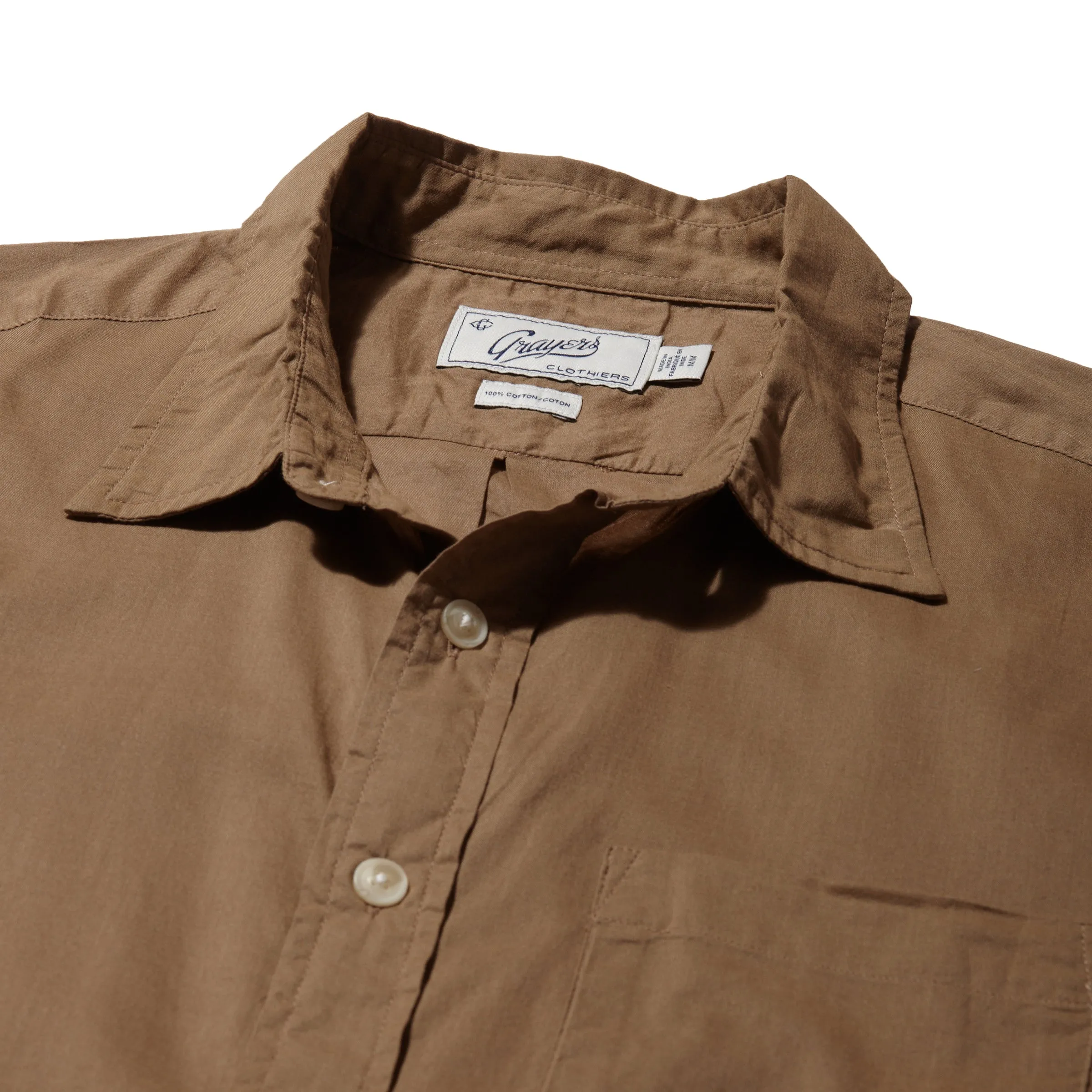 Portofino Featherweight Poplin Short Sleeve Shirt - Ermine