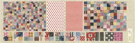 Postage Stamp Retro Quilt Block Panel by Amy Barickman for Treasured Threadz