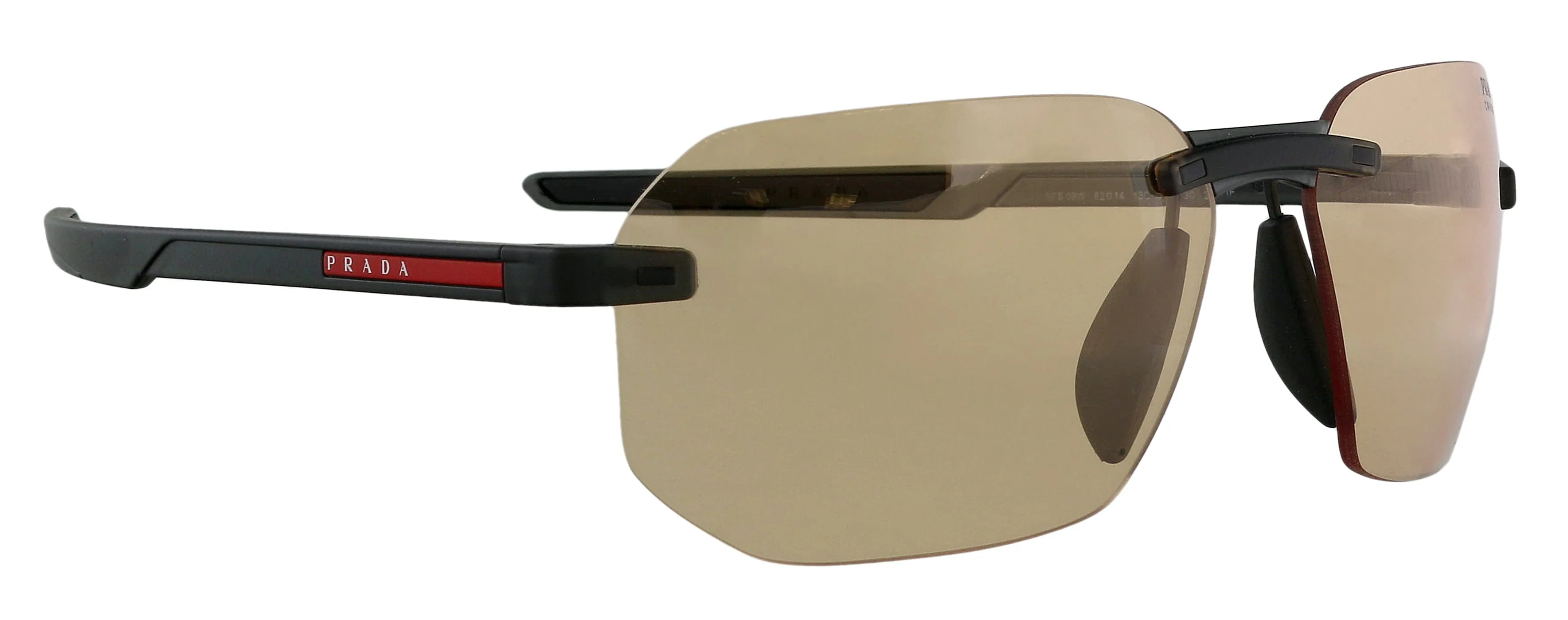 Prada Linea Rossa 0PS 09WS 13C01S62 Rimless Black Irregular Sunglasses