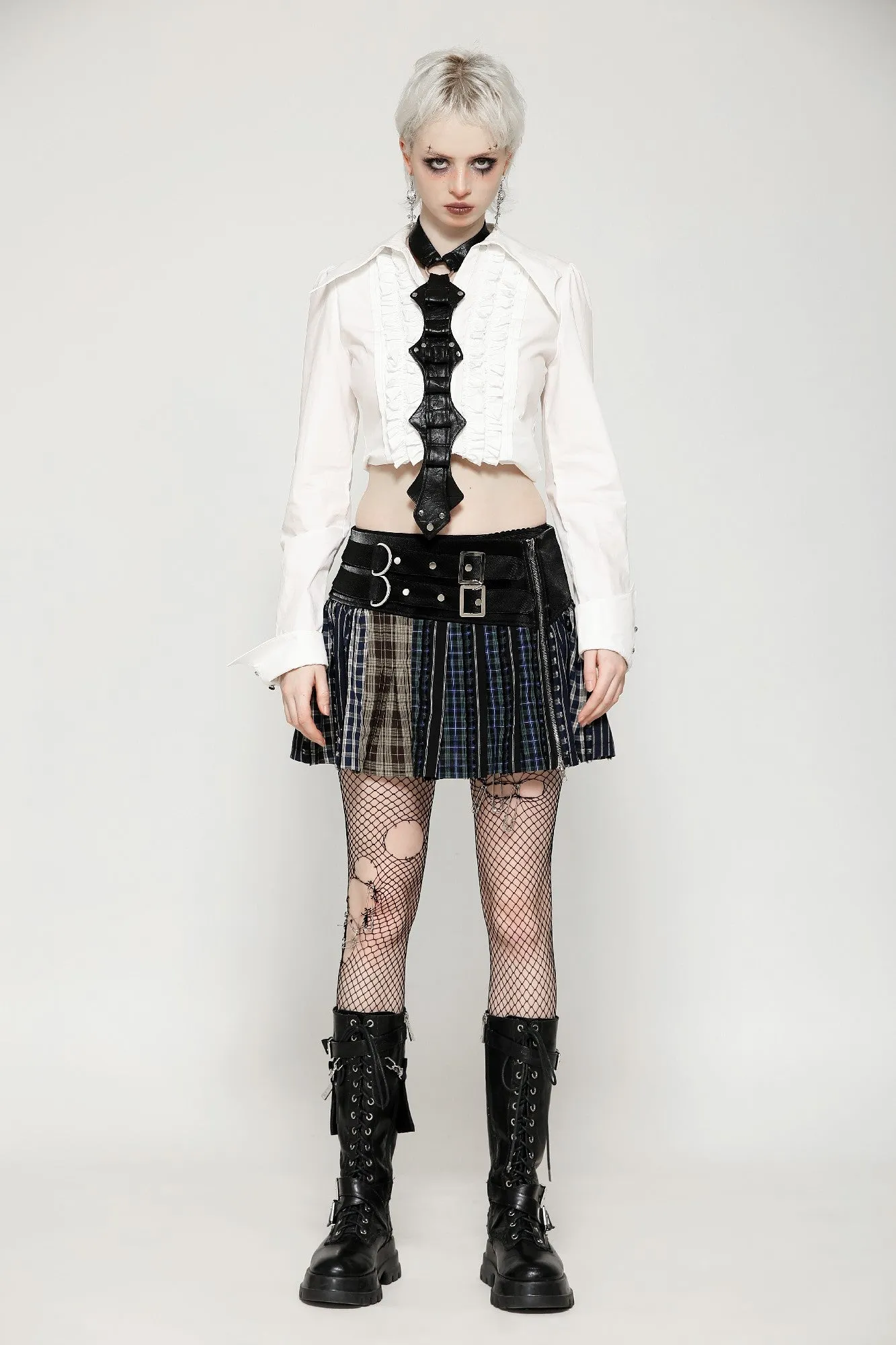 Skeleton Punk Leather Bow Tie ACK151