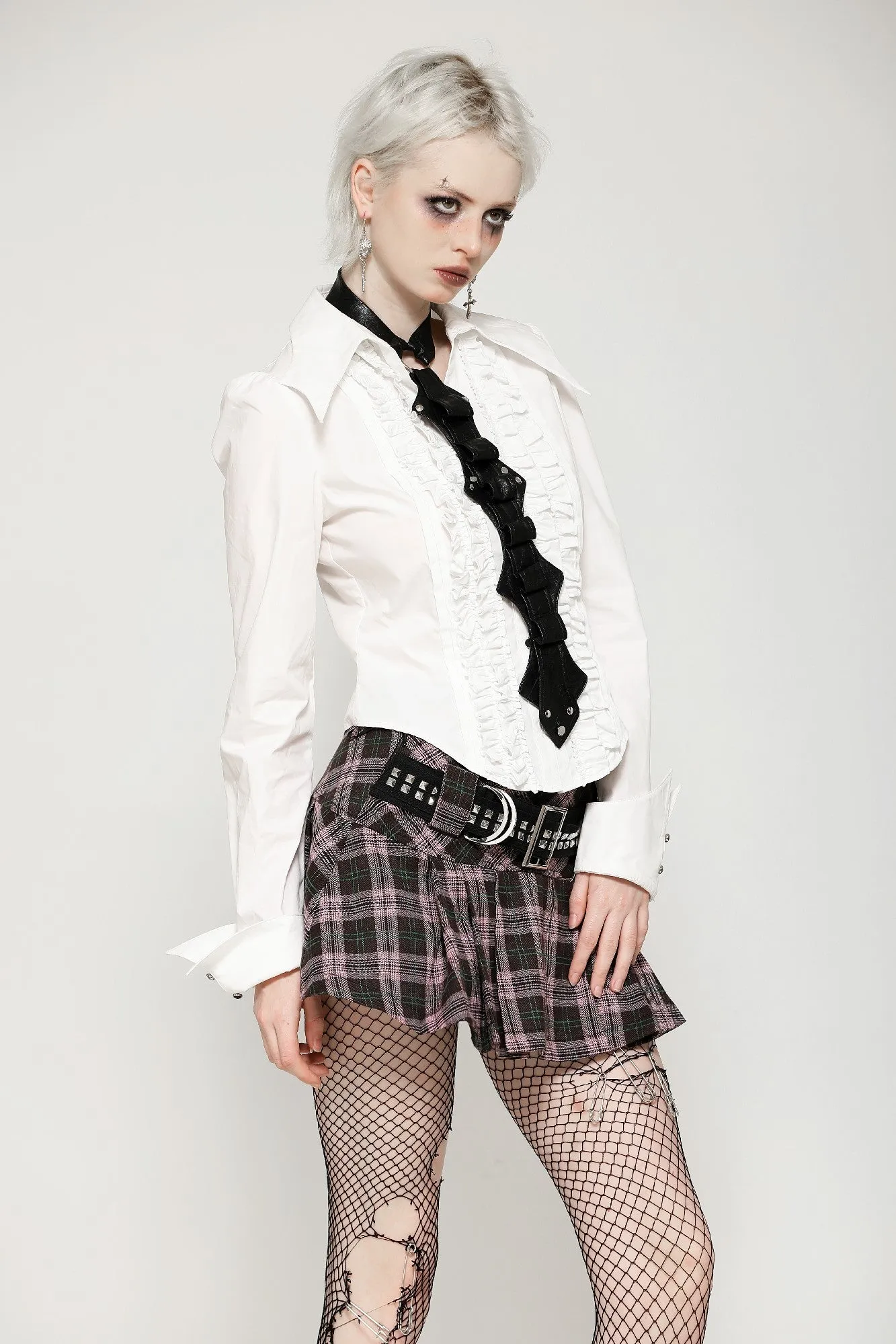 Skeleton Punk Leather Bow Tie ACK151