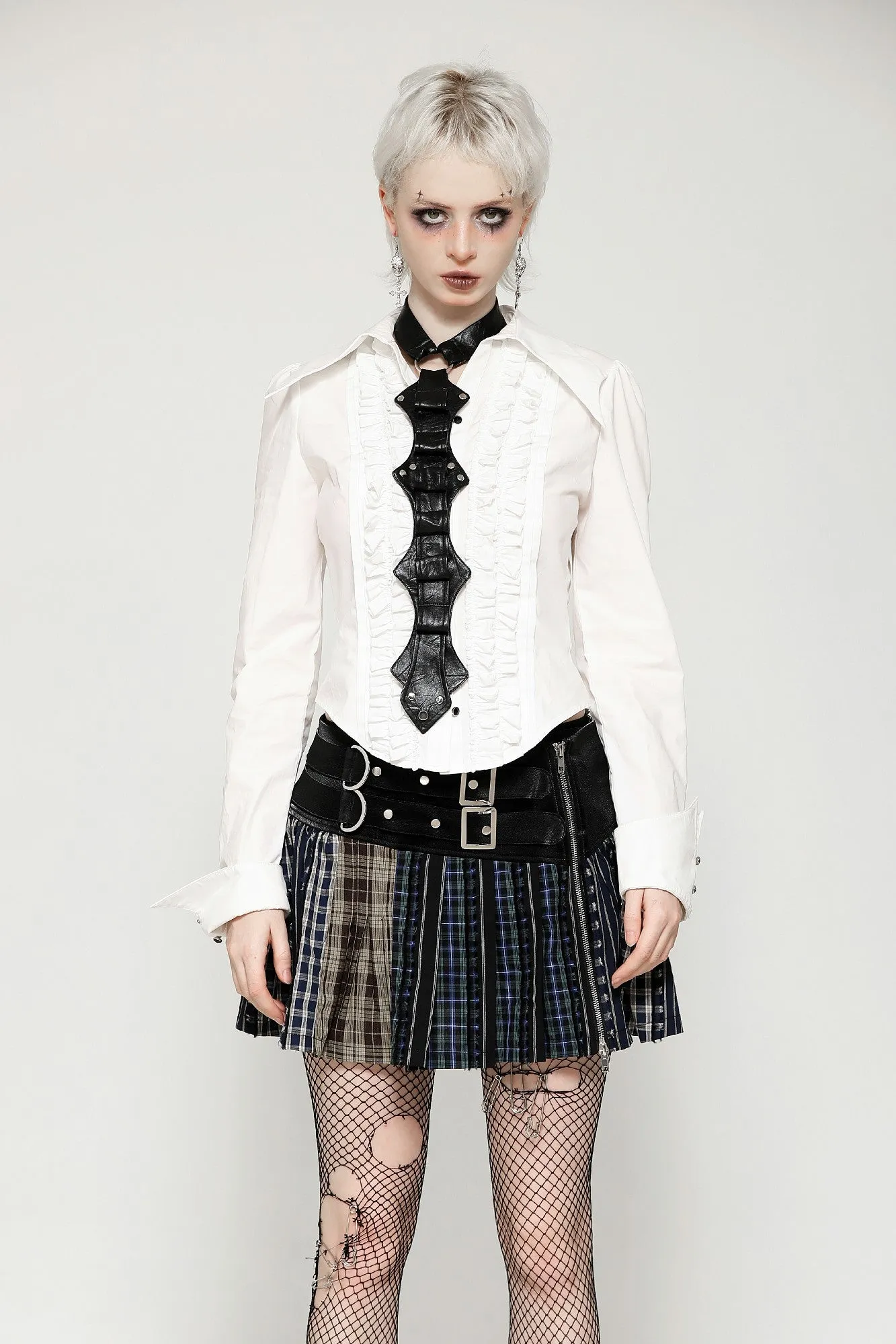 Skeleton Punk Leather Bow Tie ACK151