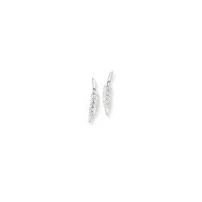 Small White Gold Feather Earrings