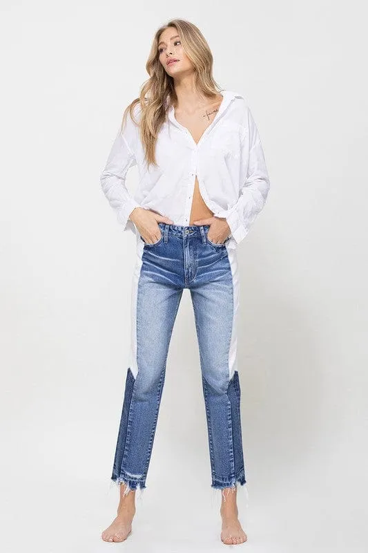 SUPER HIGH RISE STRAIGHT CROP W SIDE PANEL *online only*