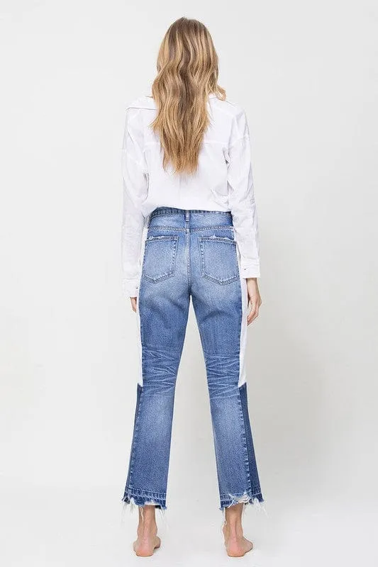 SUPER HIGH RISE STRAIGHT CROP W SIDE PANEL *online only*