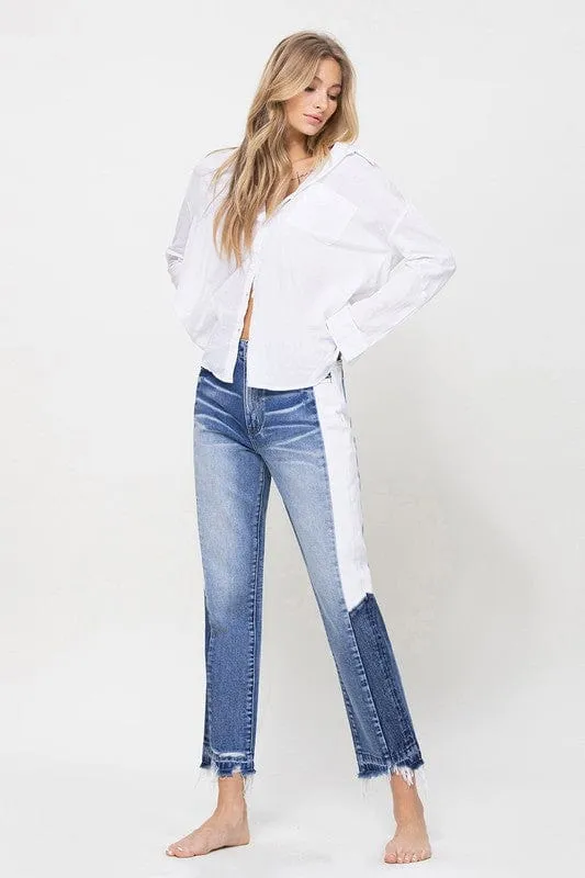 SUPER HIGH RISE STRAIGHT CROP W SIDE PANEL *online only*