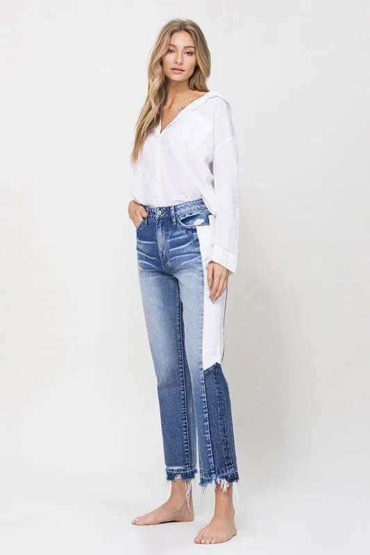 SUPER HIGH RISE STRAIGHT CROP W SIDE PANEL *online only*