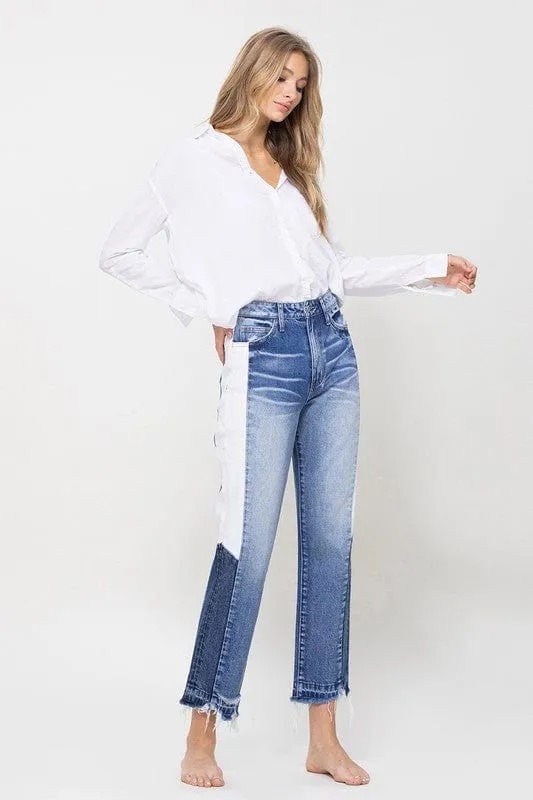 SUPER HIGH RISE STRAIGHT CROP W SIDE PANEL *online only*