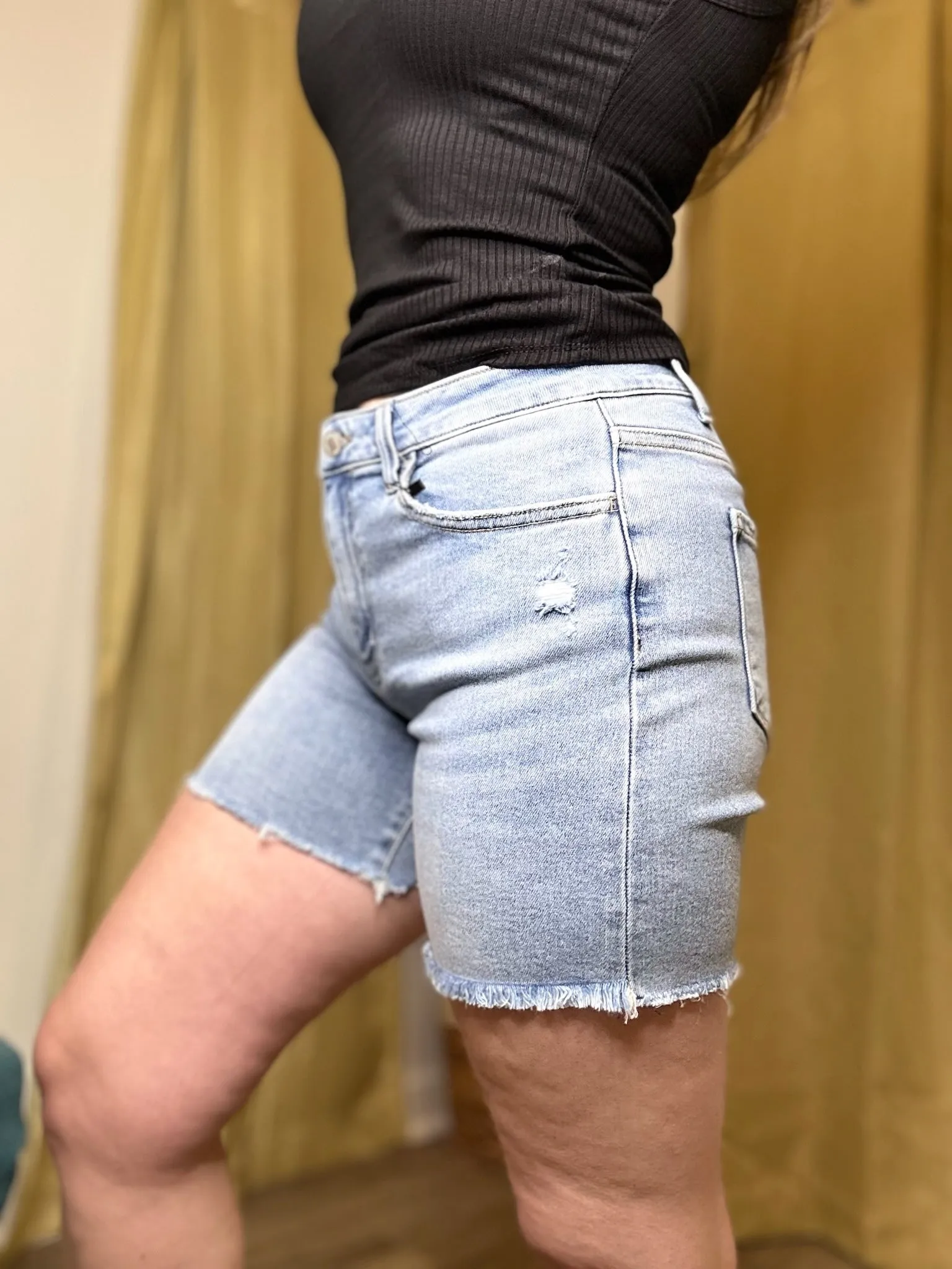 Vervet High Rise Midi Shorts