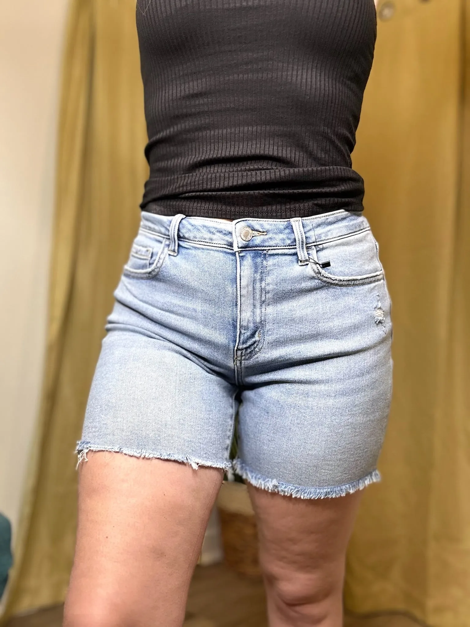 Vervet High Rise Midi Shorts