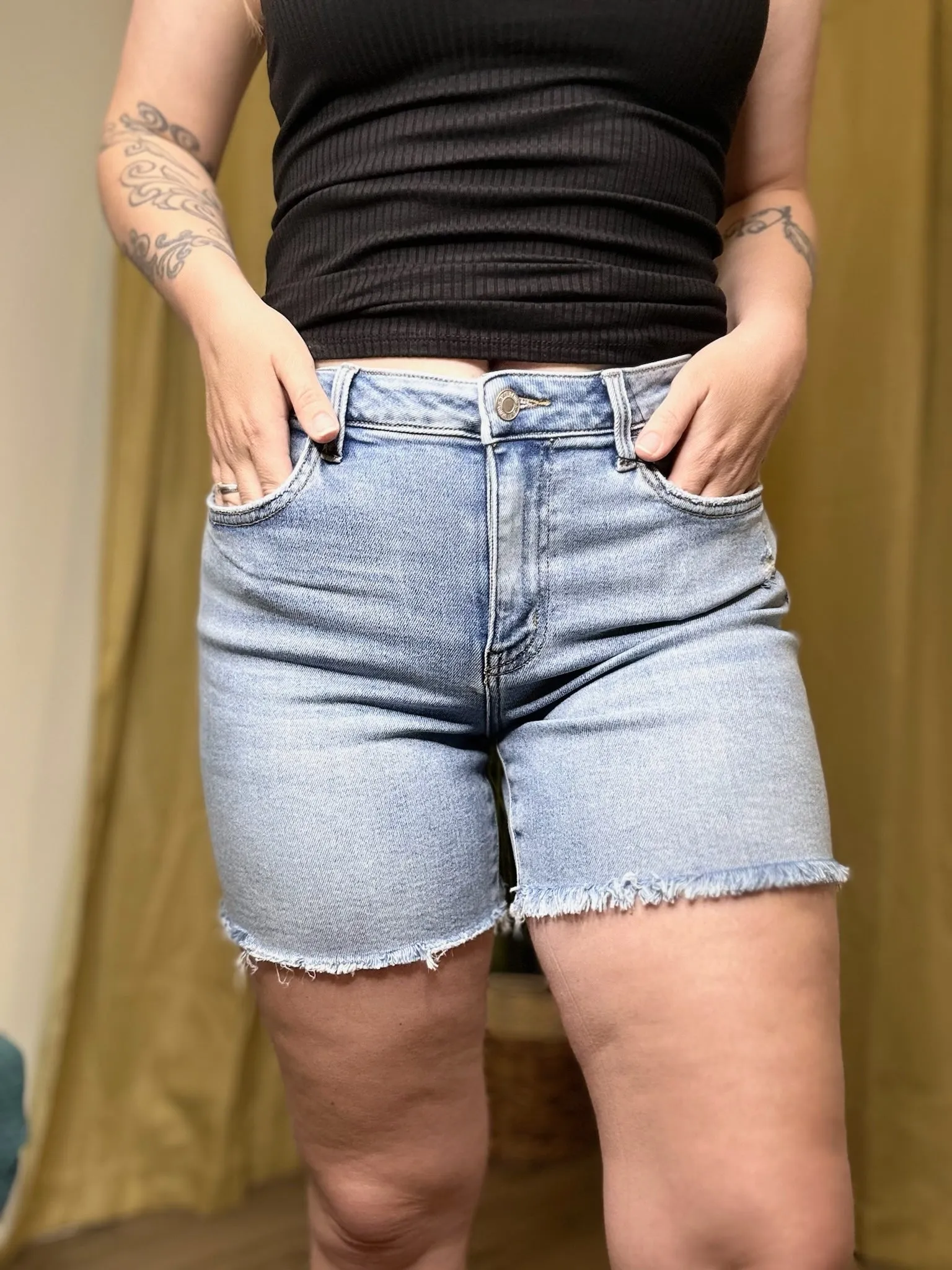 Vervet High Rise Midi Shorts