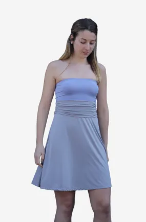 Viola Midi Dress Silver Grey / XS/S - Convertible Women's Everyday Travel Dresses