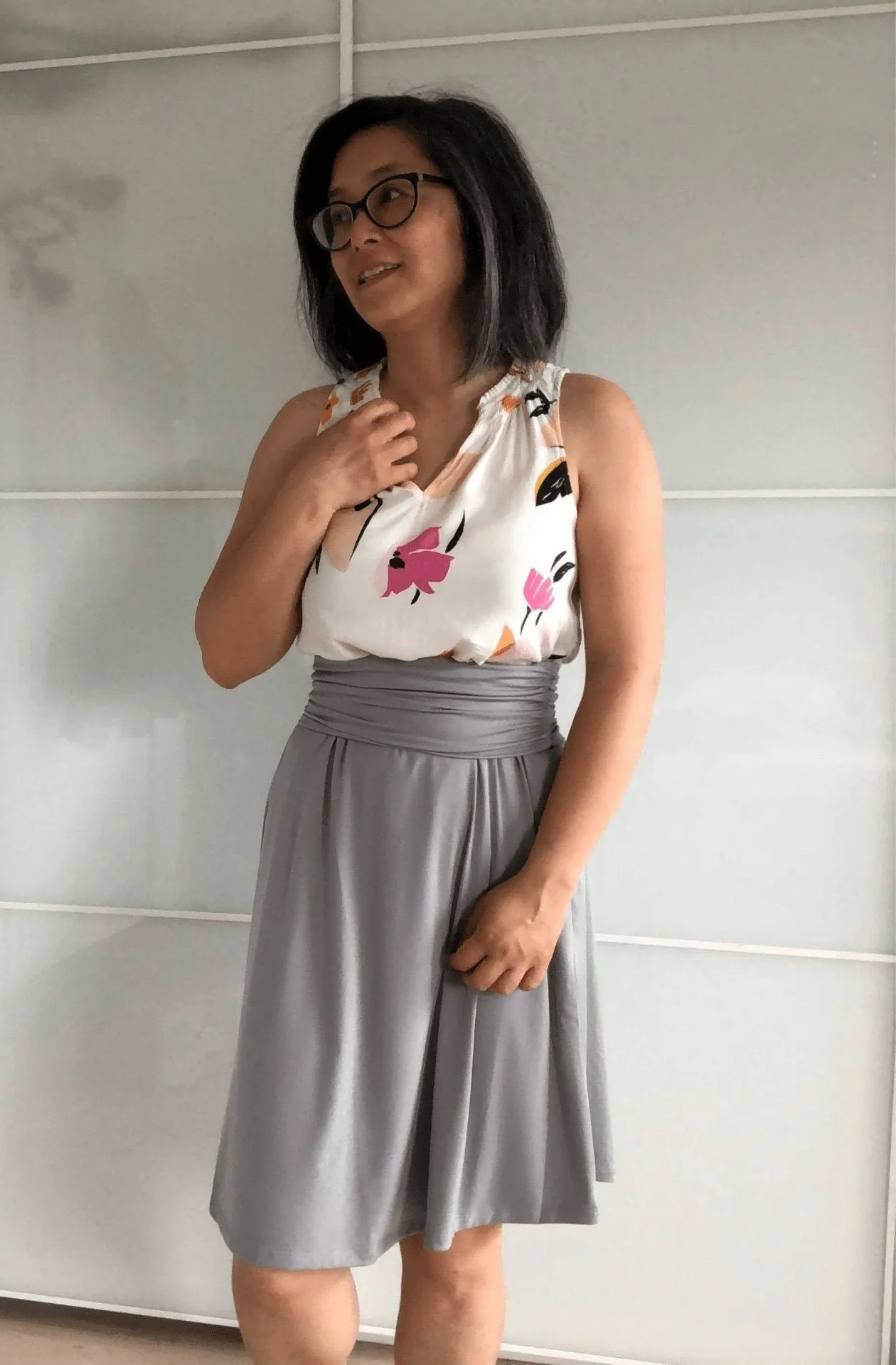 Viola Midi Dress Silver Grey / XS/S - Convertible Women's Everyday Travel Dresses