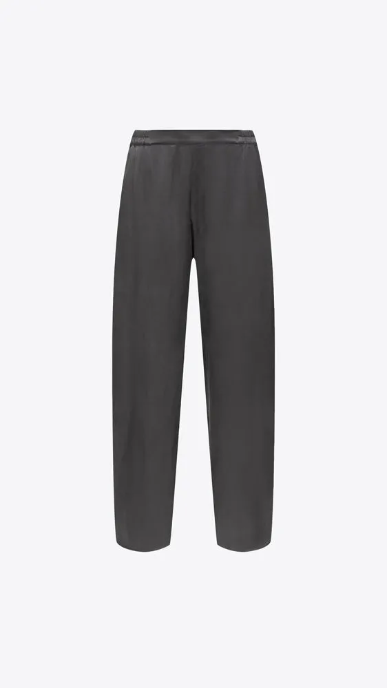 Silk Tee and Pant Set in Meditative Grey with Washable Fabric
