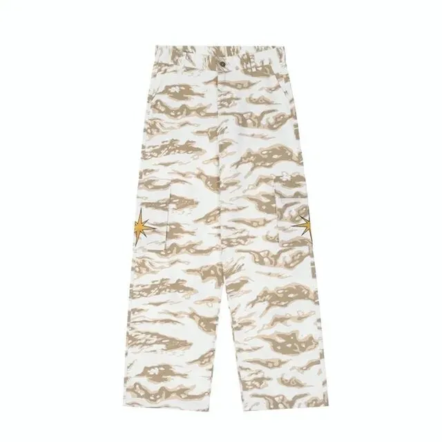 Wiaofellas Men Camouflage Cargo Pants Women's Oversize Cargo Pants Harajuku Streetwears Spring Embroidery Loose Casual Straight Trousers
