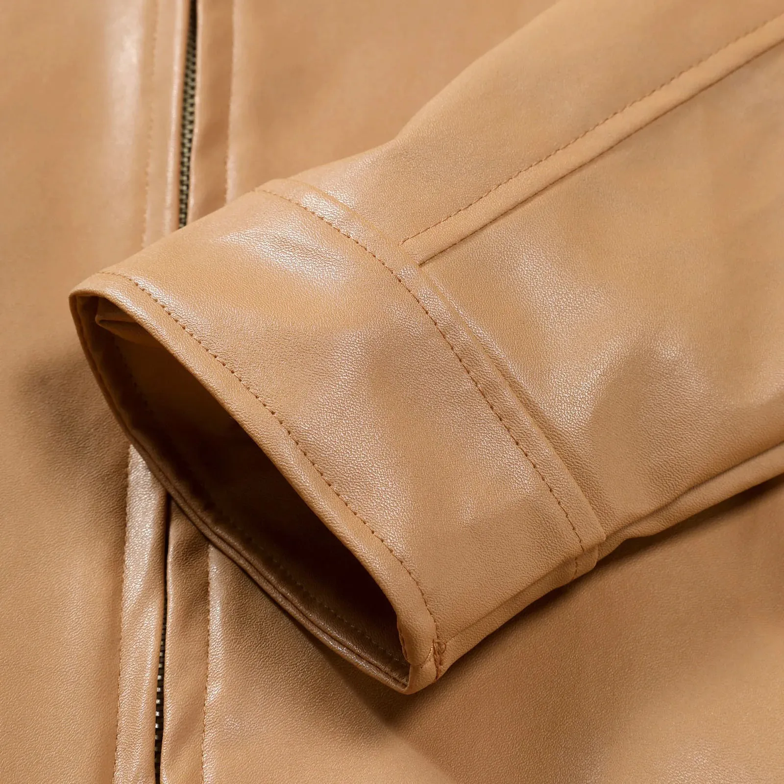 Winter Men's Clothing Motorcycle Leather Jacket Men's Teenagers Stand Collar Punk Leather Coat Men Punk